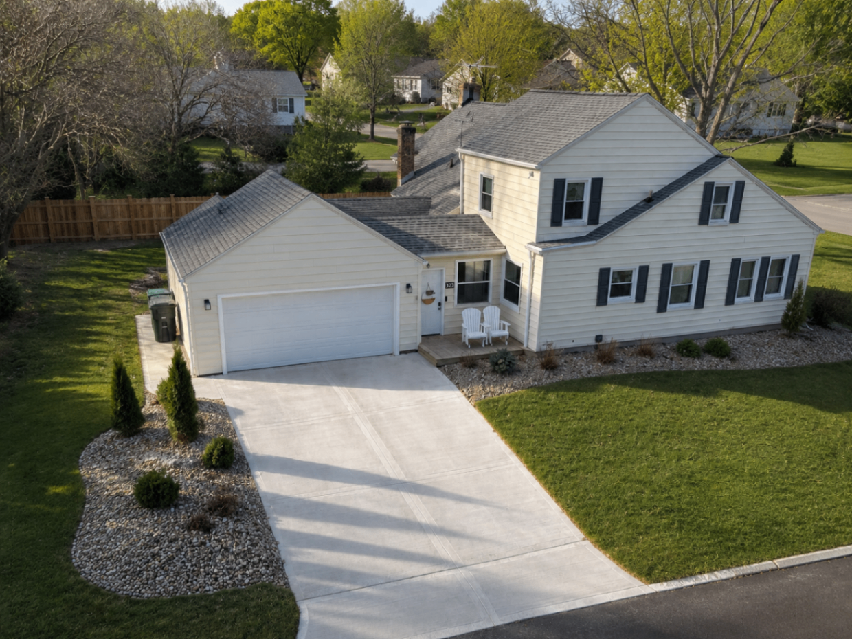 Residential concrete driveway replacement in Bath, OH